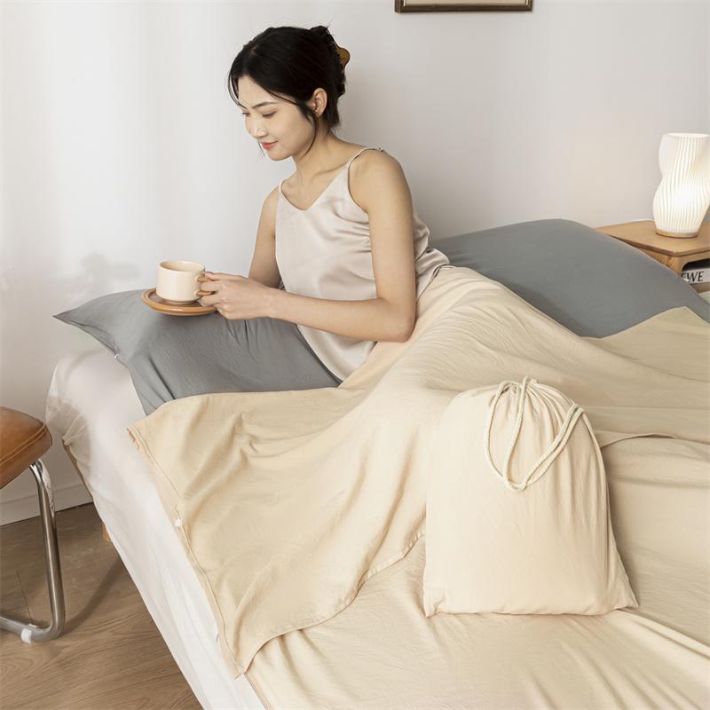 Мягкий портативный спальный мешок для взрослых класса А, легкий спальный мешок из промытого хлопка, грязеотталкивающая простыня для путешествий, отеля