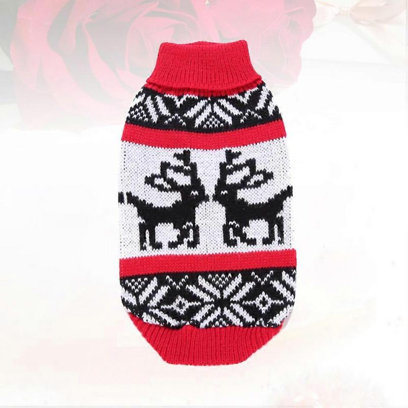 Knitted Dog Sweater Winter Clothing Adorable Red Sweater For 1Set