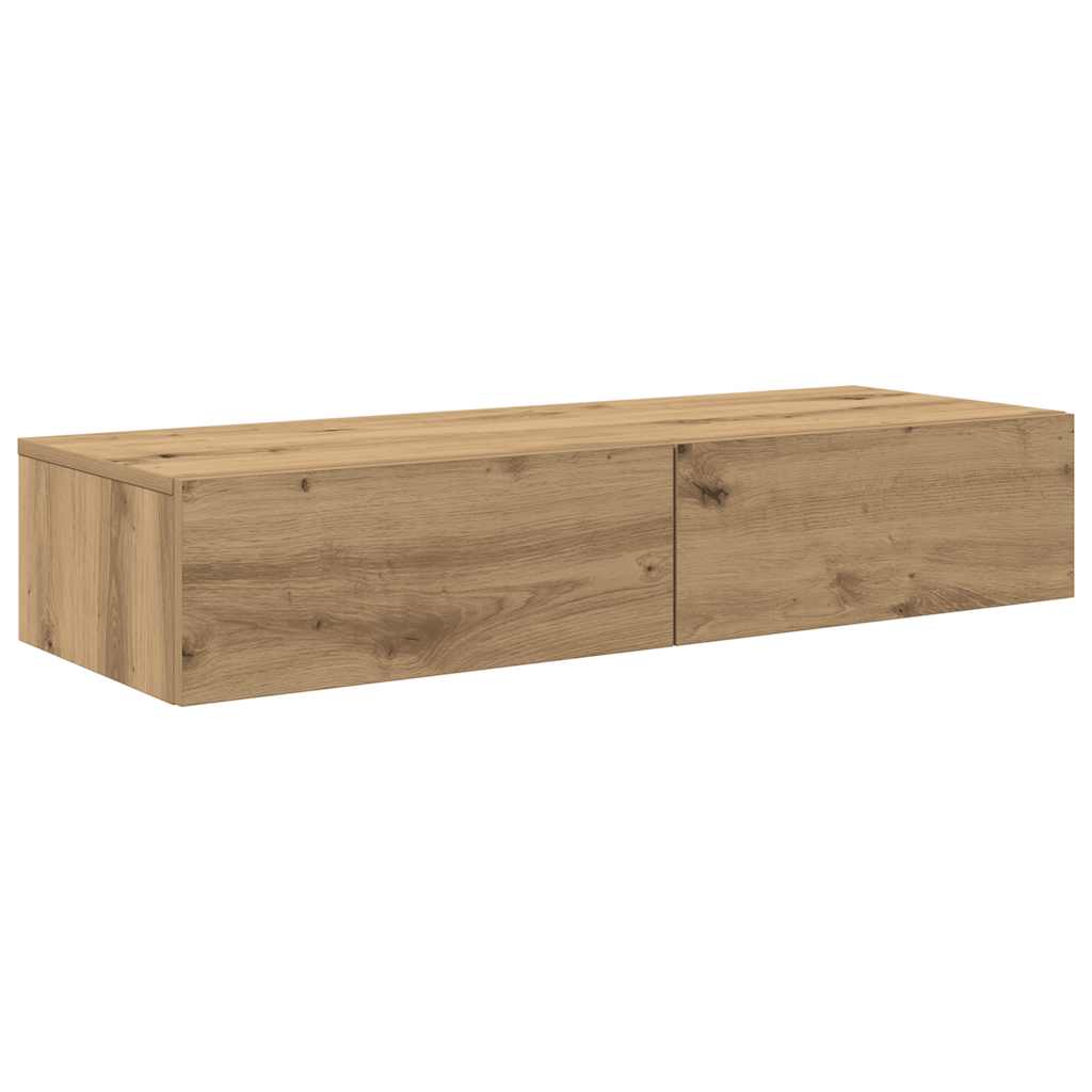 Vidaxl Półka Ścienna Z Szufladami, Dąb Artisian, 100X36X19 Cm