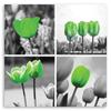 Canvas print, Green tulips collage