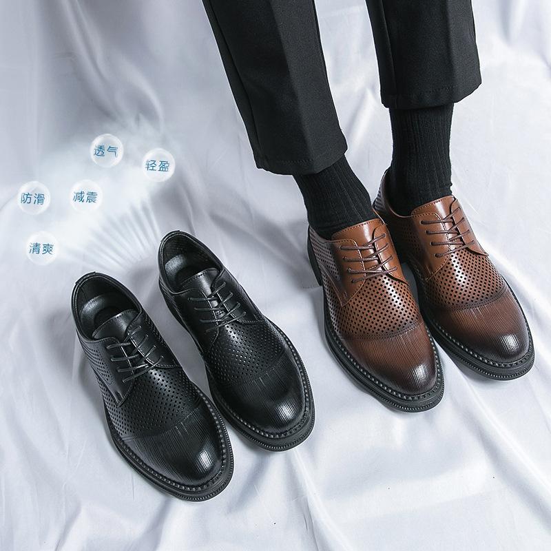 Foreign trade low-top four-season shoes men's business dress leather men's shoes British trendy shoes men's shoes youth one generation