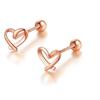 Серьги Совместимо с аллергией на металлы Серебро Серебро 925 пробы Сердце из золота Розовое золото 18 карат Покрытие Винтовой тип Сложно поймать (Розовое золото (винтовой тип))