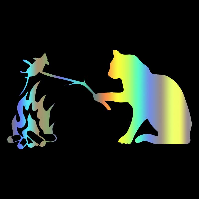 CK3377# Cat Fries A Mouse Sticker On The Car Vinyl Decal Waterproof Decoration For Rear Window Car Stickers