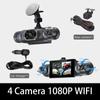 4 Lens Car DVR 4*1080P Video Recorder WIFI APP Dash Cam for Cars Night Vision Rear View Camera 24H Hardware Kit Car Assecories