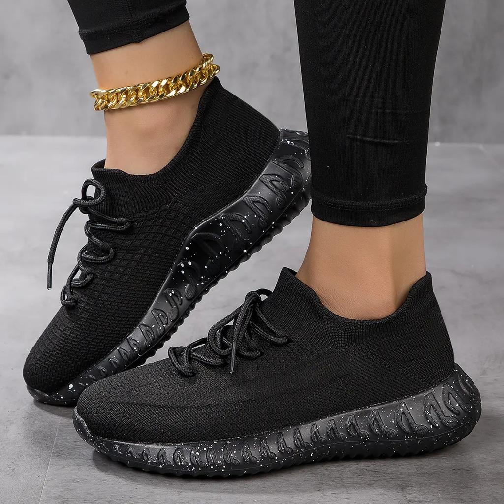 Fitness Casual Shoes Running Shoes Elastic Socks and Breathable New Fashion Lightweight Soft Sole Sports Flyknit Socks Men's and Women's Shoes