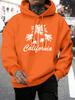 Creative California Coconut Tree Design Men Hoodies All-Match Fleece Hoody Pocket Multicolor Clothes Loose Casual Streetwear