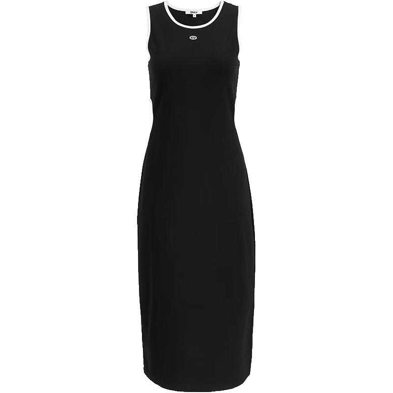 Only Повседневное зимнее миди-платье без рукавов с круглым вырезом и цветными блоками