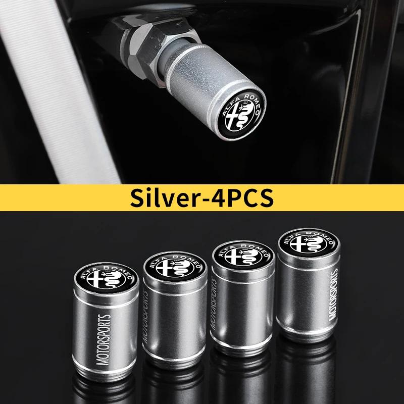 Car Stickers For Alfa Romeo 4PCS Car Wheel Tire Valve Caps Tyre Rim Stem Dustproof Covers For Alfa Romeo 159 Giulietta Giulia 14