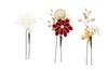 Soubien Ceremony Hair Dried Perfect for Kimono and Graduation Red [SOUBIEN] Coming-of-Age Tsumami-Zaiku Ornament, Flowers, 3-Piece Set, Long-Sleeved