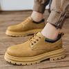 Outdoor Casual British Style Brown Casual Big Head Boots Male Low Top Leather Work Shoes Desiger Vintage Ankle Boots for Men