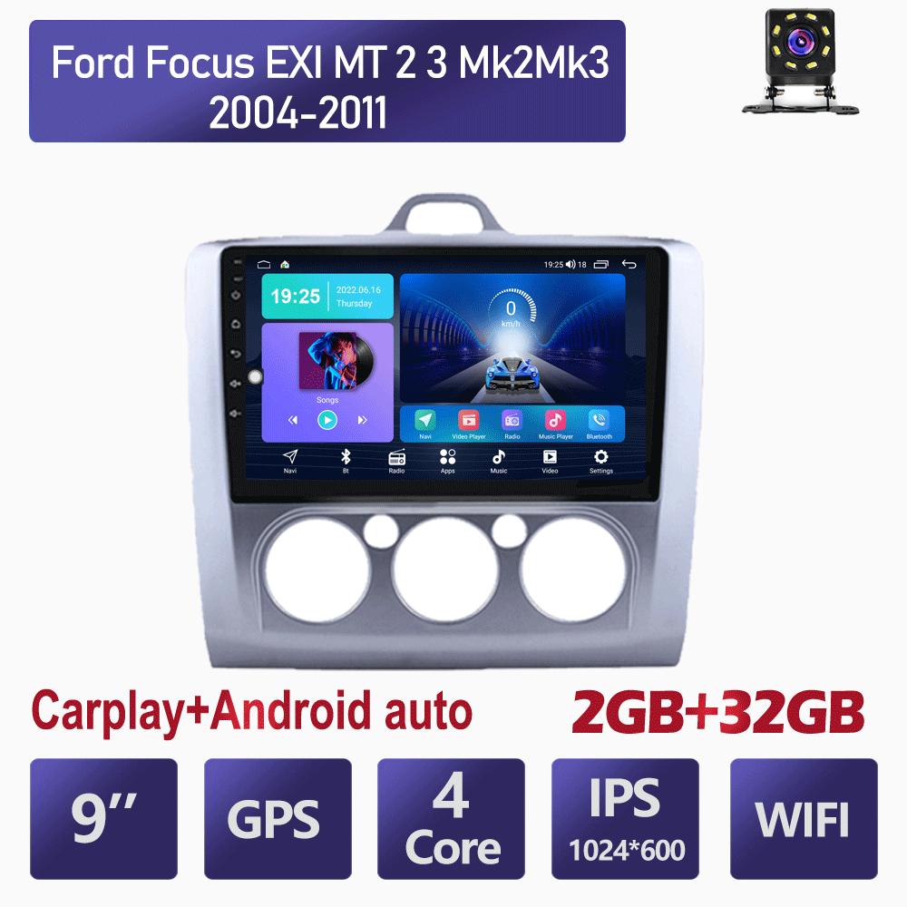 9-дюймовый автомобильный радиоприемник 2 Din для Ford Focus EXI MT 2 3 Mk 2 2004-2011, мультимедийный видеоплеер, навигация, Android Auto 2 Din