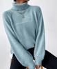2026 Autumn/Winter Women's European American Simple Lapel Raglan Sleeve Pullover Knit Sweater