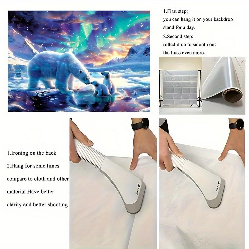 Polar Bear and Cub Aurora Background Cloth - Activity Background Screen Suitable for General Use Universal Festival Decoration