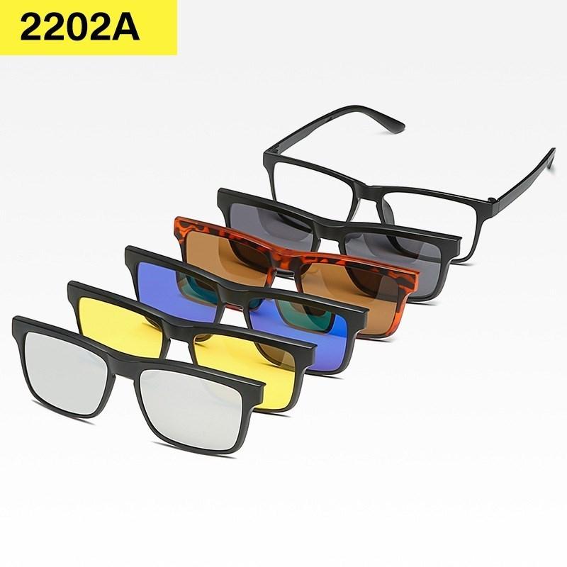6 In 1 Custom Men Women Polarized Optical Magnetic Sunglasses Clip Magnet Clip On Sunglasses Polaroid Clip On Sun Glasses Frame