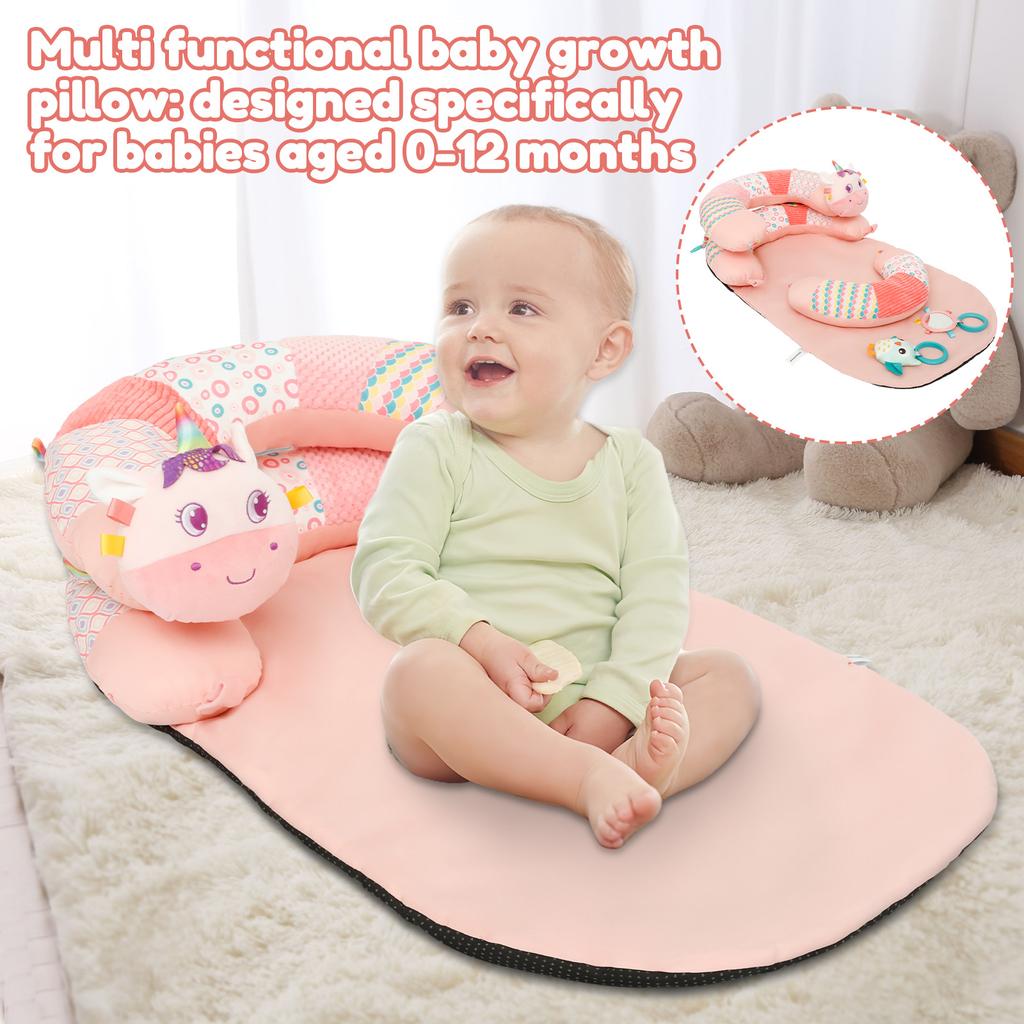 Tummy Time Seated Pillow Easy Cleaning Portable Baby Sitting Support Pillow With Adjustable Belt for Newborn Boy and Girl