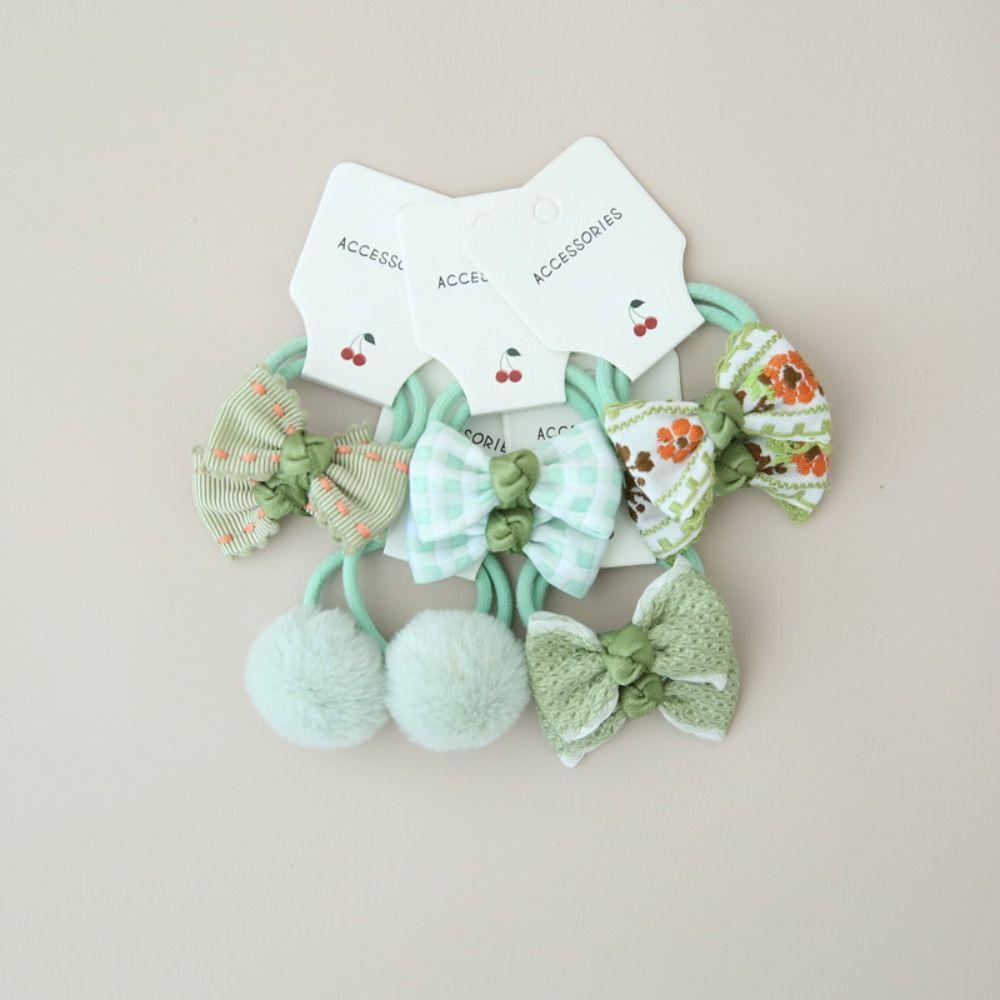 10Pcs Sweet Hair Ties Bowknot Kids Girls Hair Rope Hair Accessories Bows Flower Headdress