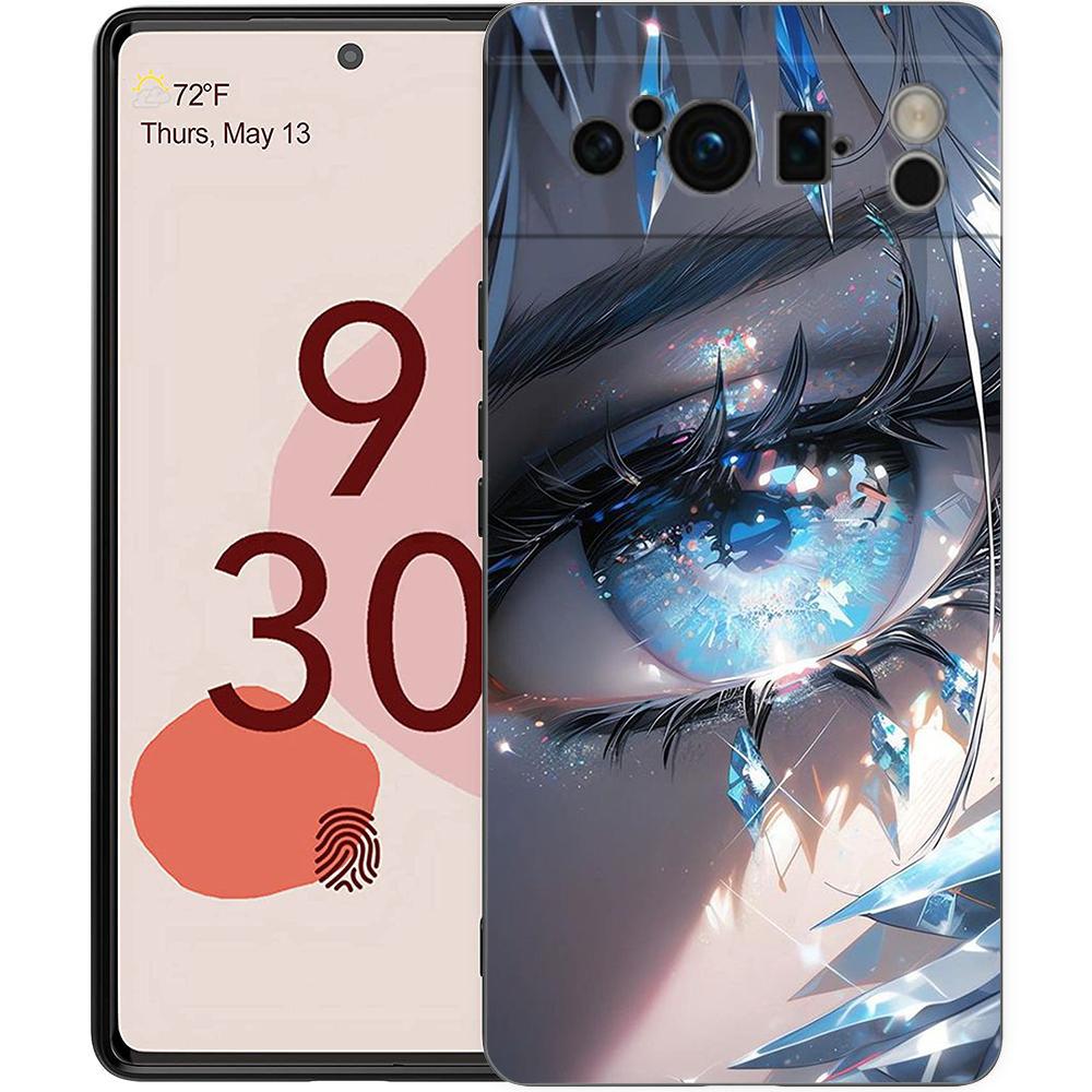 Чехол для телефона Google Pixel 8 A 7 6 Pro 6A 5G черный мягкий противоударный чехол силиконовый TPU чехол с рисунком милых глаз