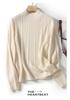Women's Retro Half-High Neck Cable Knit Wool Sweater (BN629) - Autumn Winter Casual Knitwear
