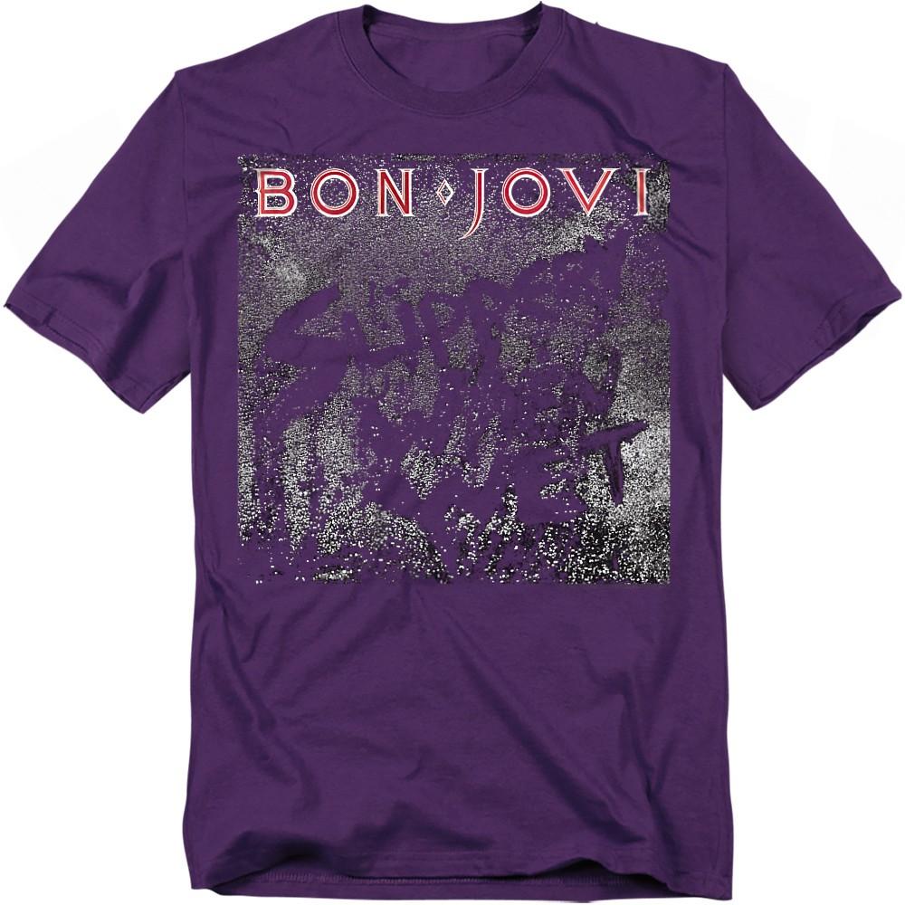 Футболка Bon Jovi Slippery Cover S-4XL, Фиолетовая