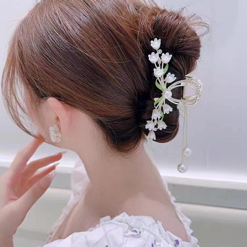 Новинка 2023 года, роскошная заколка для волос с кисточками и стразами, зажим в стиле ретро с цветком, заколки для волос в виде краба, заколки для волос для женщин и девочек, аксессуары для волос, подарок