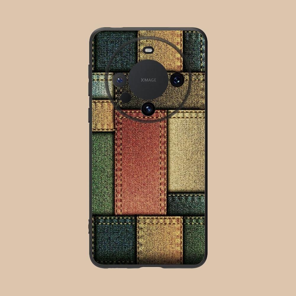 Чехол для мобильного телефона с текстурой джинсы для Huawei Mate 60 50 40 30 20 10 Pro Plus Lite E 5G Цветная печать Чехол Чехол Роскошный Красивый