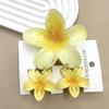 3Pcs/Set New Gradient Hair Claws Sweet Flower Plumeria Flower Hair Clips Acrylic Clamp Hair Accessories Summer
