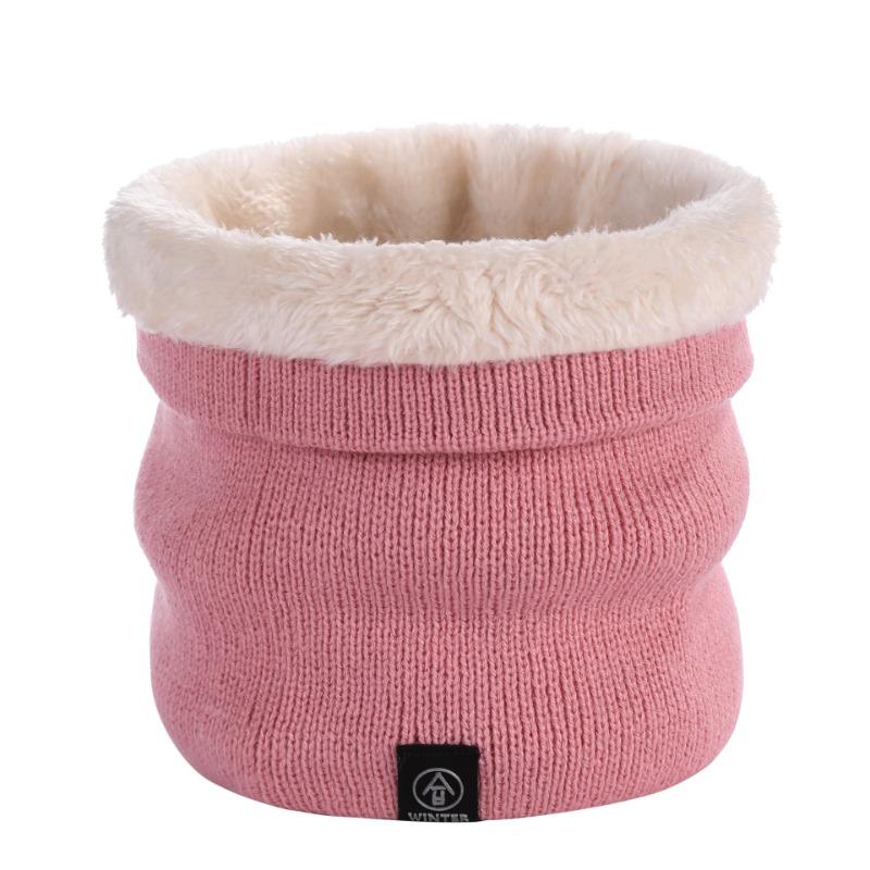 Autumn and Winter New Solid Color Pullover Warm Neck Cover Couple Knitted Wool Scarf Winter Scarf