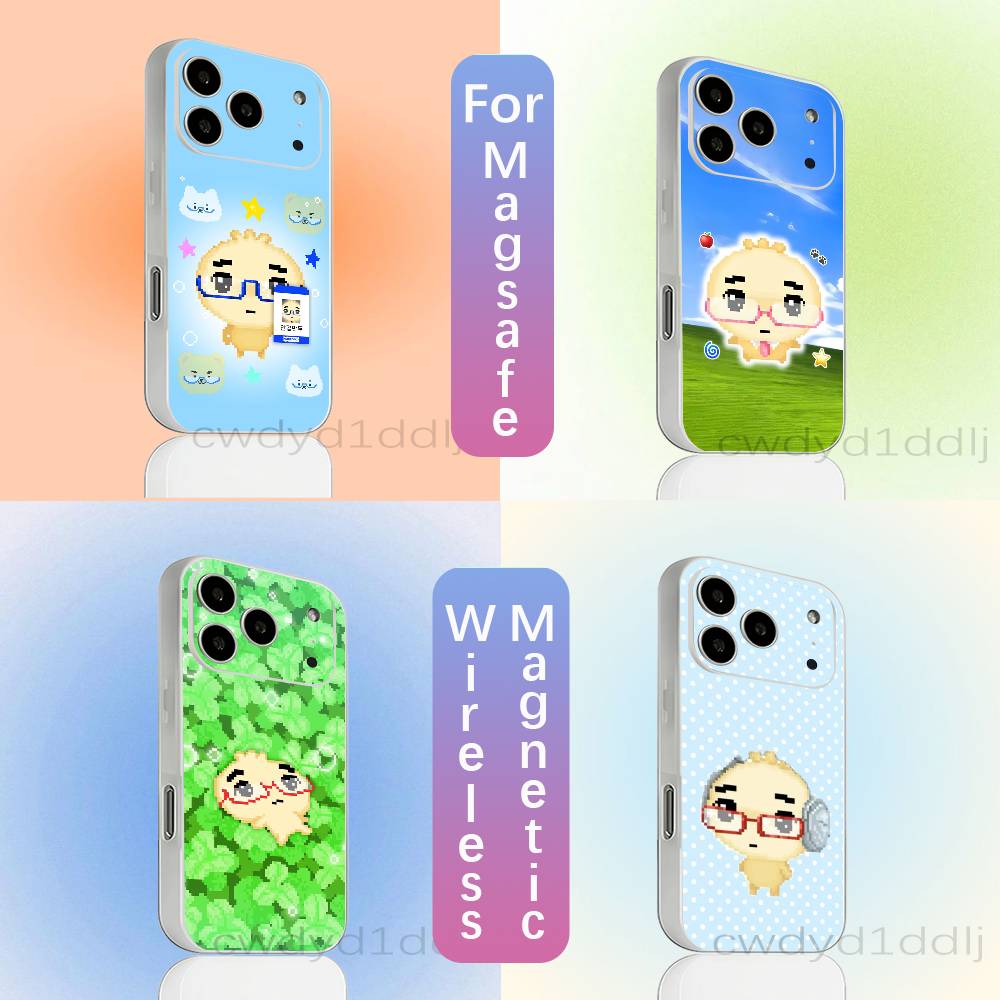 Korean G-Glasses Dumpling Phone Case For iPhone 15,16,17,13,14,11,12,Pro,Max,Plus,E,Air,Mini with Magsafe Magnetic Transparent