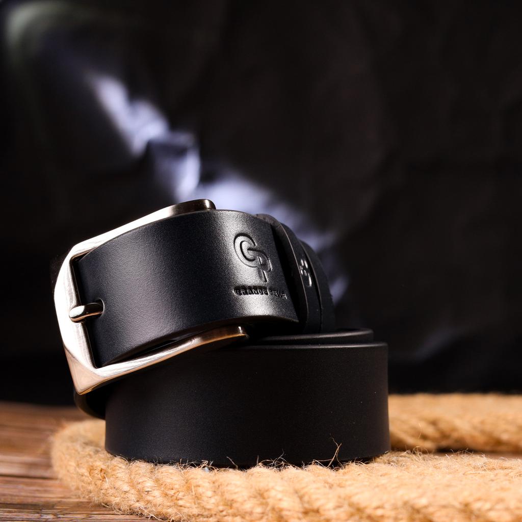 Брючный мужской кожаный ремень GRANDE PELLE Leather Belt 21450 Синий