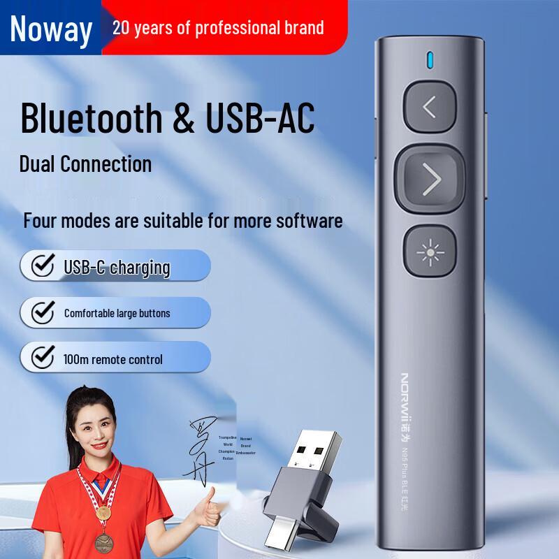Nuowo N95 Plus BLE Bluetooth Перезаряжаемый Лазерный Презентер