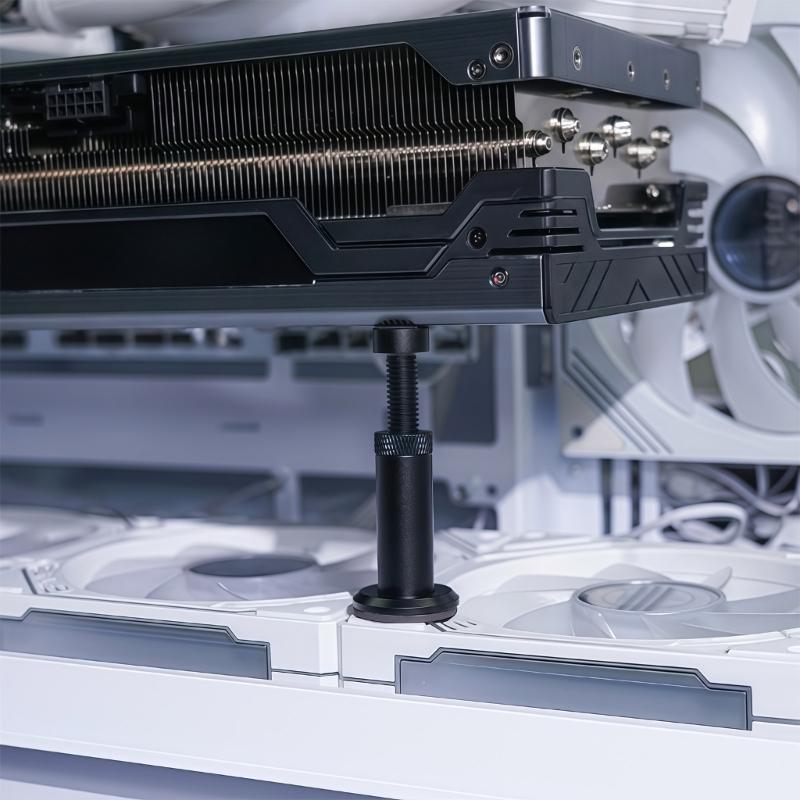 Алюминиевый держатель для видеокарты (GPU) с регулируемой телескопической поворотной креплением на винтах, кронштейн для фиксации видеокарты на рабочем столе.