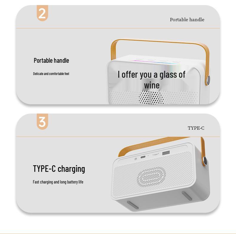 Караоке Y8 Портативная беспроводная Bluetooth-колонка с микрофоном и дисплеем текста для детей