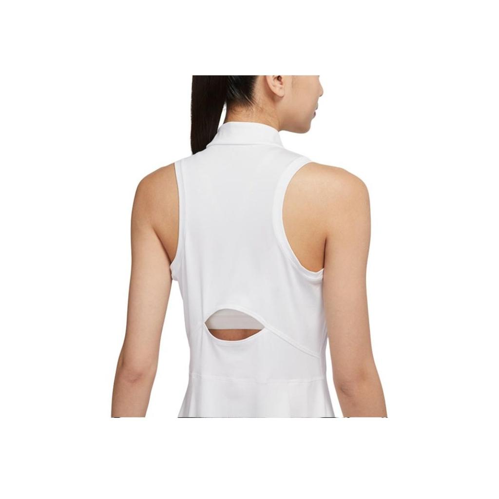 Nike Dri-Fit Court Victory Solid Versatile Comfortable Casual Tennis Sleeveless Dress Women Dresses White DD8731-100