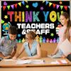 Teacher Appreciation Week Backdrop Banner Thank You Teacher And Staff Background Decoration for Teachers' Day Classroom School Office Decor