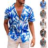 Men's Hawaiian Printed Button Short Sleeve Shirts Men's Casual Fashion Short Sleeve Shirts
