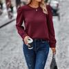 2024 Autumn/Winter Women's Cable Knit Loose Long Sleeve Round Neck Pullover