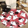 1pc Ghost Floral Office Round Area Rug, Indoor Mat Suitable For Office, Under Office Chairs Bedroom Living Room Home Decor, Room Deco