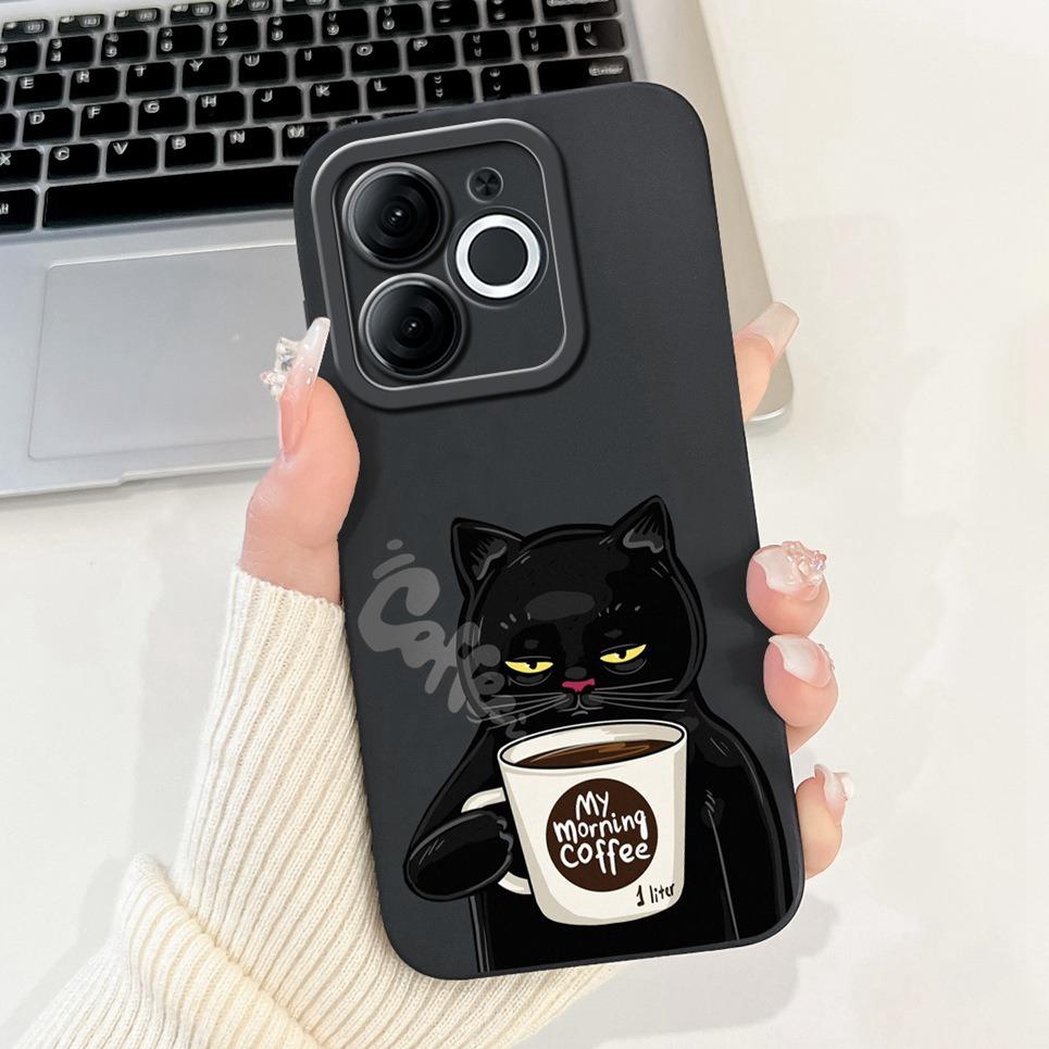 Soft Liquid Silicone Coque For ITEL A80 Phone Case Itel A70 A665L Back Cover Soft TPU Dragon Astronaut Black Cat Funda Bumper