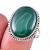 Кольцо из стерлингового серебра 925 пробы с натуральным малахитом, размер 9 y3S38