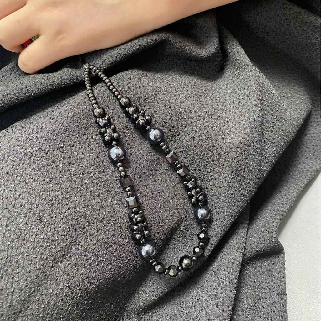 KKBAED Dark Bear Phone Chain Ins Fashion Phone Chain Pendant High-End Beaded Phone Case Pendant