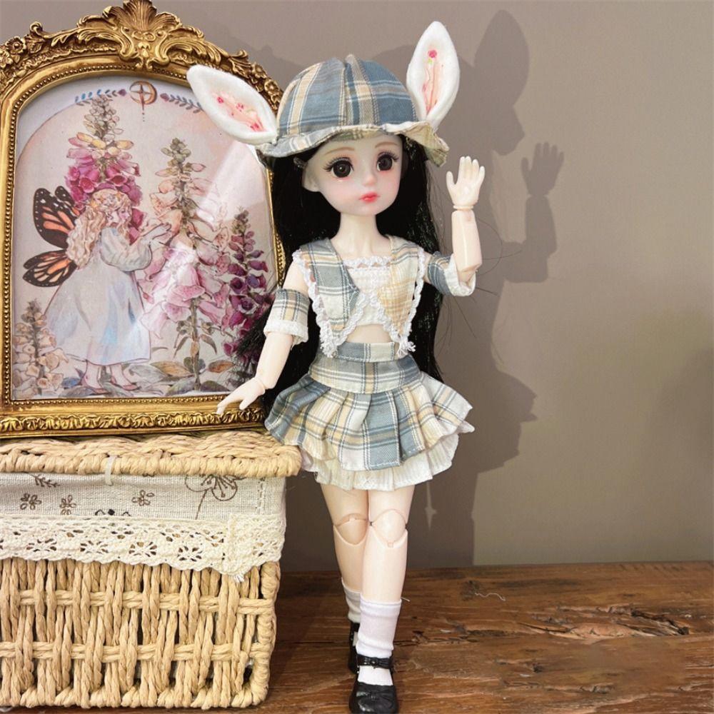 Pretty 30cm Doll Clothes Retro Style Doll Dress Trendy 1/6 BJD Doll Outfit Set (No Dolls or Shoes)