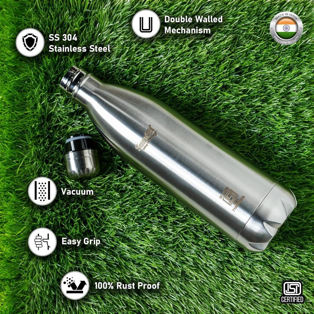 Термос Thermo1000 из нержавеющей стали, герметичный, с двойными стенками, для горячей и холодной воды, 24 часа в сутки, сертифицированный ISI, для школы, колледжа и путешествий, новый