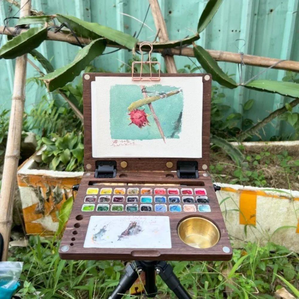 Multifunctional Wooden Watercolor Box Empty Gouache/Oil Painting Box Paint Pigment Box Beginners