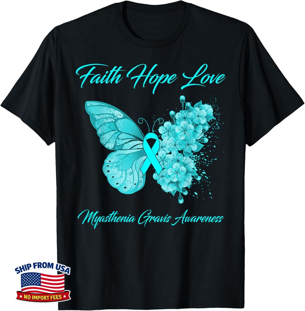 Butterfly Faith Hope Love Myasthenia Gravis Awareness Unisex T-Shirt