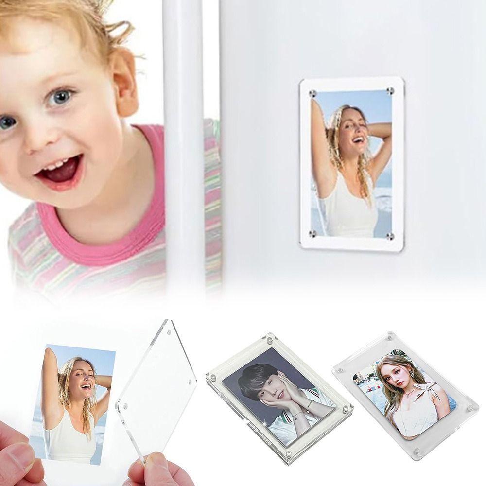 Acrylic Picture Frame Double Sided Fridge Magnetic Frame Accessories Magnetic Picture Frame