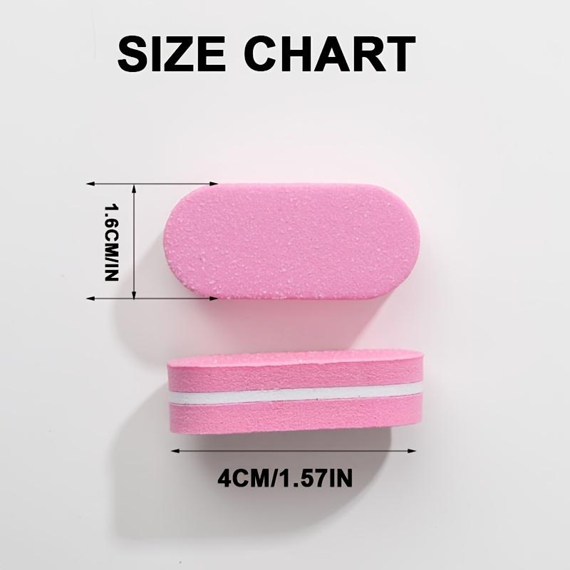 Xiaomi 3pcs Pink Double-Sided Oval Nail Files Mini Sponge Buffing Blocks, Portable Nail Polishing Tools Non-Damaging to Nail Surface