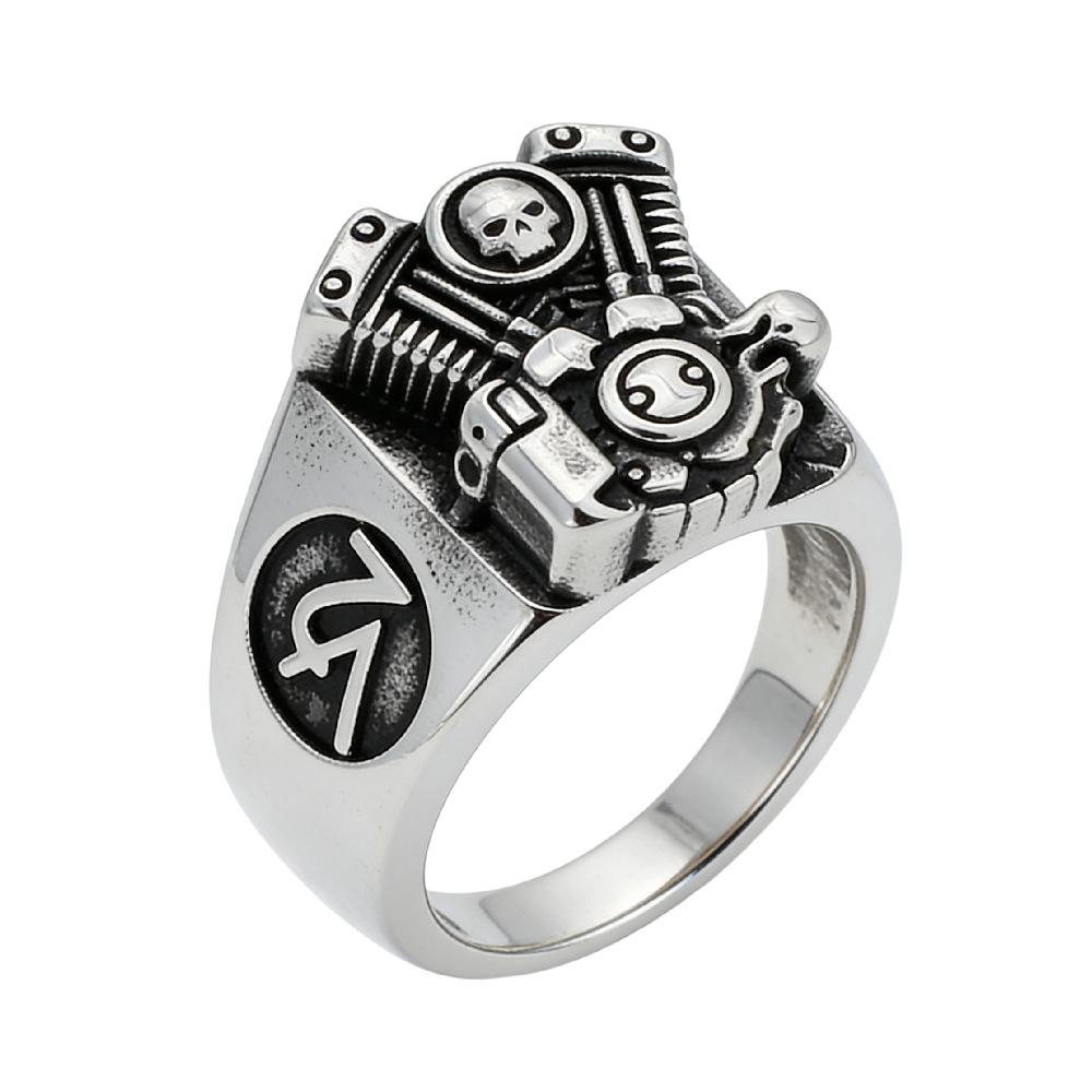 Accessories Personalized Retro Locomotive Engine Men's Rings Jewelry Accessories