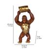 Wood-grain Gorilla Sculpture Resin Animal Sculpture Decorative Piece for Home, Bedroom, Living Room, Study, and Counter