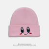 Pink Star Kirby Hat Embroidered Expression Versatile Wool Hat Autumn and Winter Casual Cute College Style Knitted Hat for Women