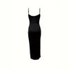 Summer Spice Girl Suspender Dress Side Drawstring High Split Fork Slim Skinny Hips One-step Long Dress